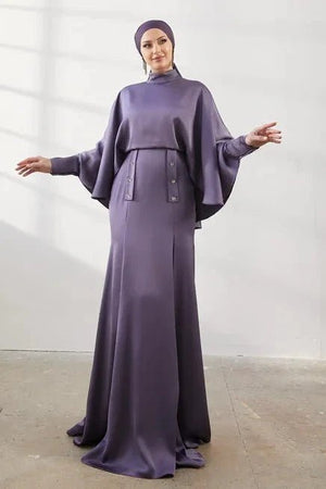 Leydi Lila Tesettür Abiye - FioraofDress - tesettur - abiye - 42 - MOR - hijab - evening - dress