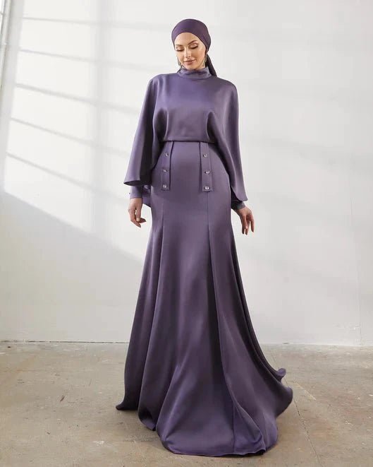 Leydi Lila Tesettür Abiye - FioraofDress - tesettur - abiye - 42 - MOR - hijab - evening - dress
