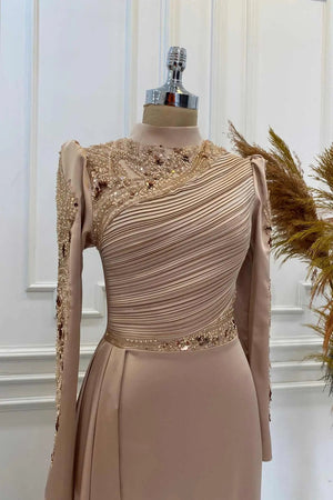 Leyla Tesettür Abiye - FioraofDress - tesettur - abiye - rose - 38 - hijab - evening - dress