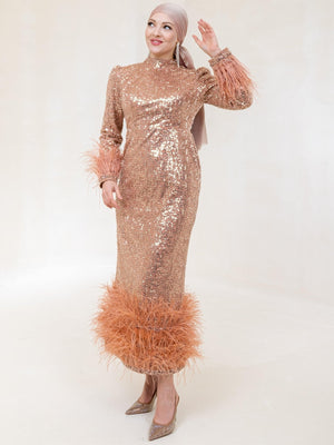 Leyna Tesettür Abiye - FioraofDress - tesettur - abiye - Bakır - 42 - hijab - evening - dress