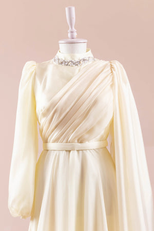 Liora Tesettür Abiye - FioraofDress - tesettur - abiye - Sarı - 38 - hijab - evening - dress