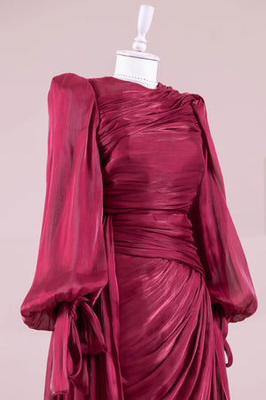 Lotus Tesettür Abiye - FioraofDress - tesettur - abiye - BORDO - 38 - hijab - evening - dress