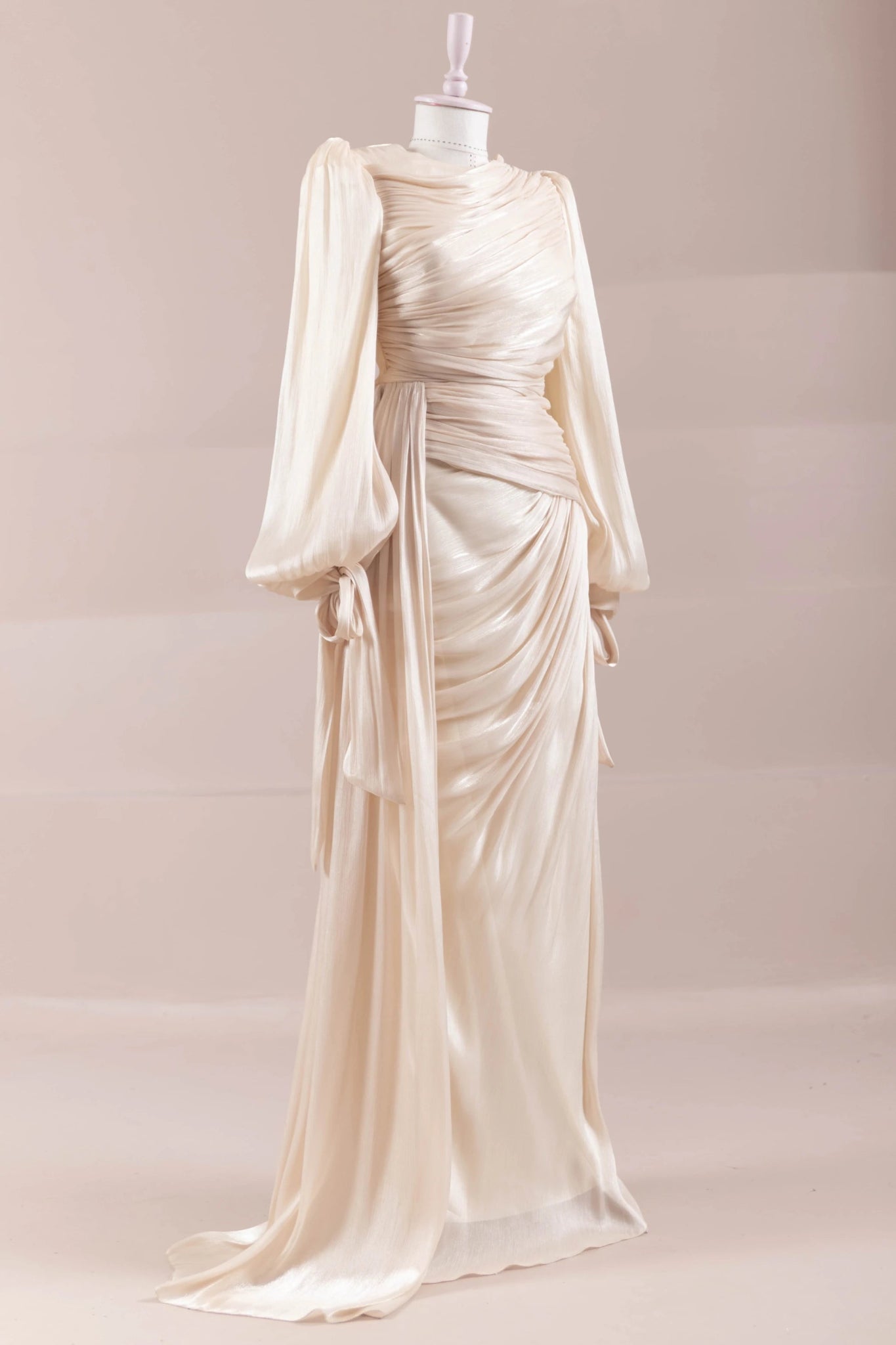 Lotus Tesettür Abiye - FioraofDress - tesettur - abiye - Ekru - 38 - hijab - evening - dress