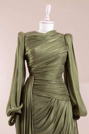 Lotus Tesettür Abiye - FioraofDress - tesettur - abiye - Çimen yeşili - 38 - hijab - evening - dress