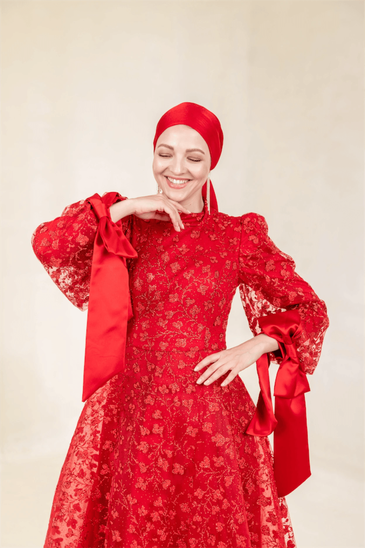 Lucetta Tesettür Abiye - FioraofDress - tesettur - abiye - 44 - Kırmızı - hijab - evening - dress