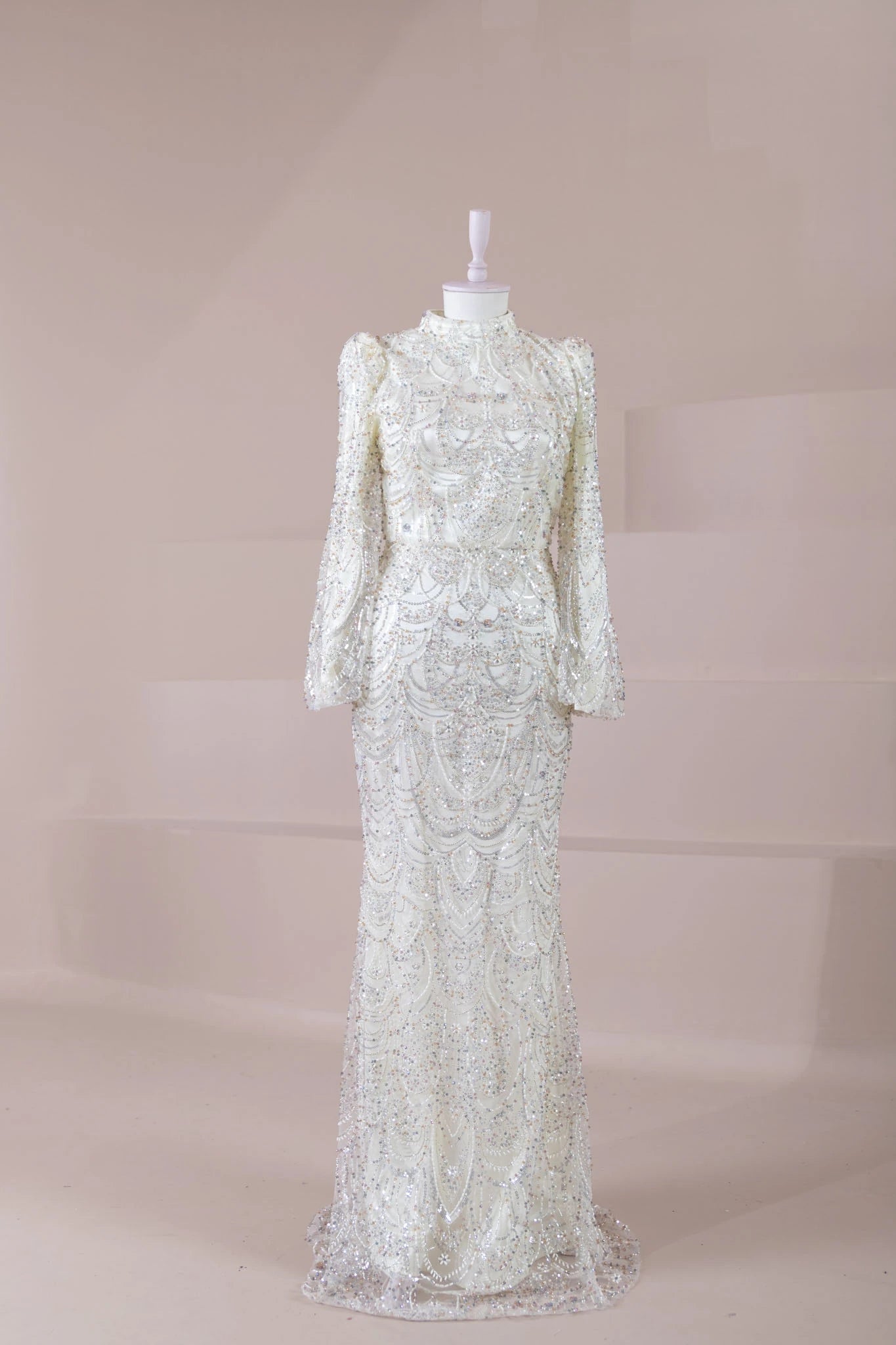 Luna Tesettür Abiye - FioraofDress - tesettur - abiye - Ekru - 38 - hijab - evening - dress