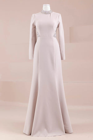 Lunza Tesettür Abiye - FioraofDress - tesettur - abiye - Pudra - 38 - hijab - evening - dress