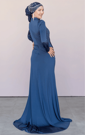 Lydia Tesettür Abiye - FioraofDress - tesettur - abiye - 44 - lacivert - hijab - evening - dress