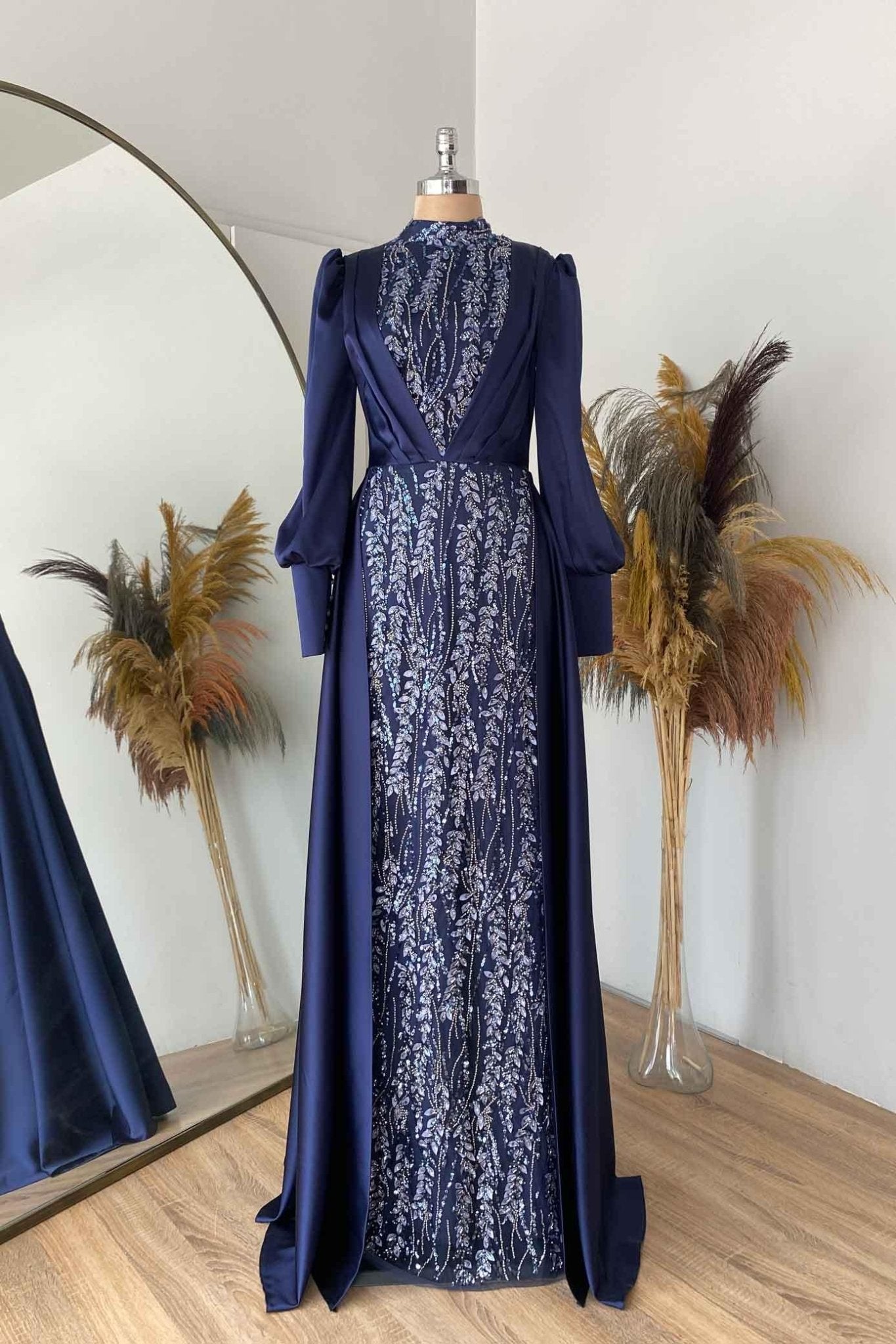 Matmazel Tesettür Abiye Lacivert - FioraofDress - tesettur - abiye - 48 - hijab - evening - dress