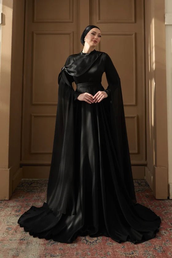 Melisa Taşlı Tesettür Abiye - FioraofDress - tesettur - abiye - 36 - Siyahh - hijab - evening - dress