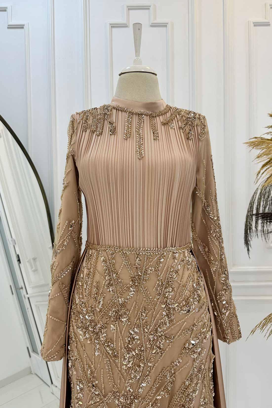 Merry Abiye - FioraofDress - tesettur - abiye - 48 - rose - hijab - evening - dress