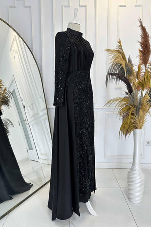 Merry Abiye - FioraofDress - tesettur - abiye - 48 - rose - hijab - evening - dress