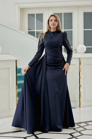 Mihri Tesettür Abiye - FioraofDress - tesettur - abiye - lacivert - 38 - hijab - evening - dress