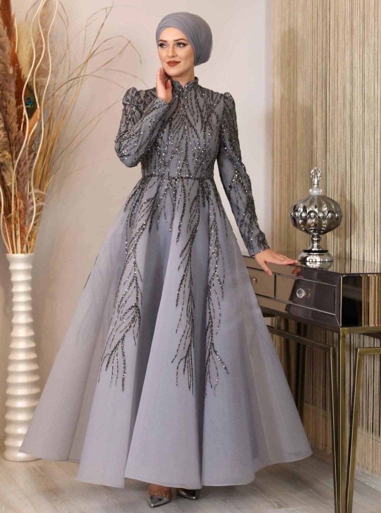 Mihrimah Abiye - FioraofDress - tesettur - abiye - 54 - Beyaz - hijab - evening - dress