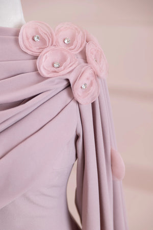 Mire Tesettür Abiye - FioraofDress - tesettur - abiye - Pudra - 38 - hijab - evening - dress