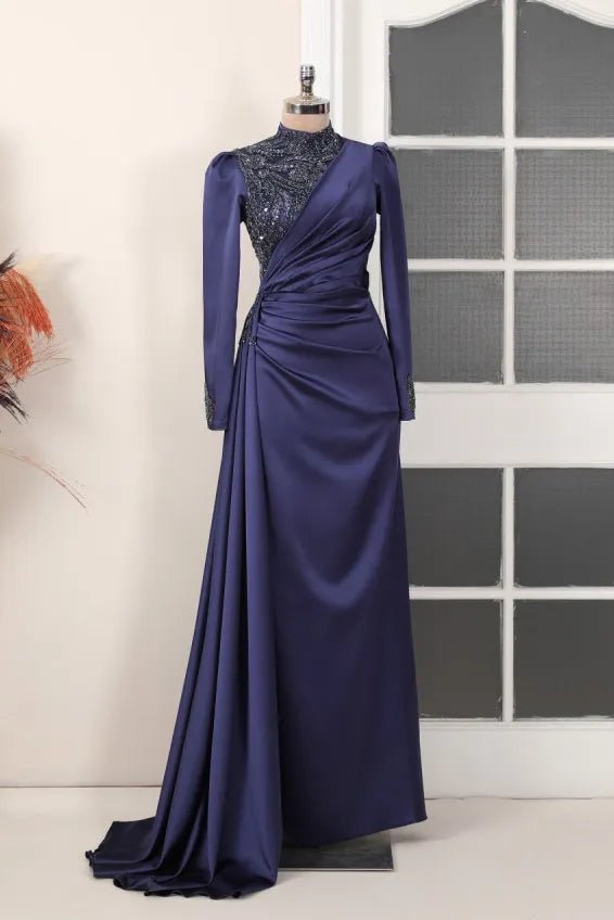Monica Tesettür Abiye - FioraofDress - tesettur - abiye - lacivert - 38 - hijab - evening - dress