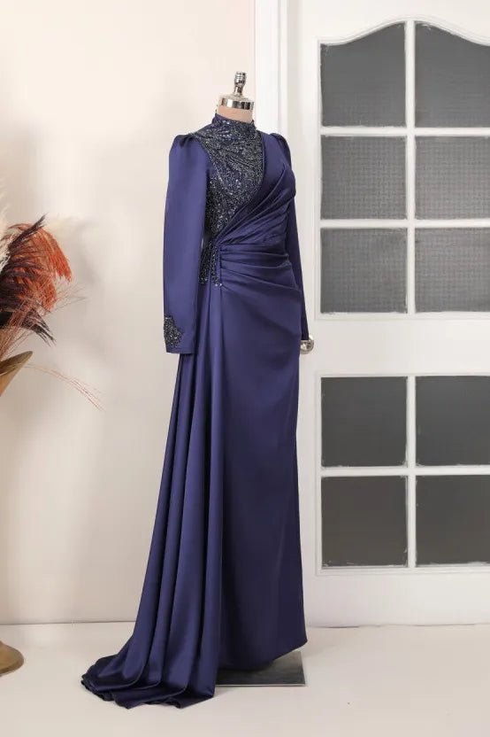 Monica Tesettür Abiye - FioraofDress - tesettur - abiye - lacivert - 38 - hijab - evening - dress