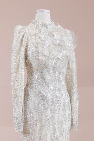 Najma Tesettür Abiye - FioraofDress - tesettur - abiye - krem - 36 - hijab - evening - dress