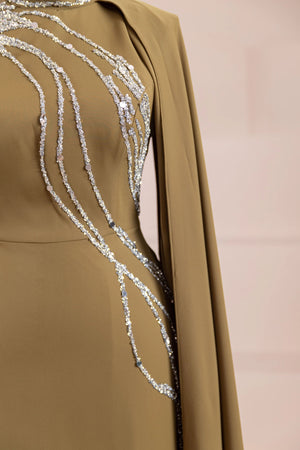 Nalesa Tesettür Abiye - FioraofDress - tesettur - abiye - olive - 36 - hijab - evening - dress