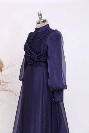 Naz Abiye - FioraofDress - tesettur - abiye - 38 - lacivert - hijab - evening - dress