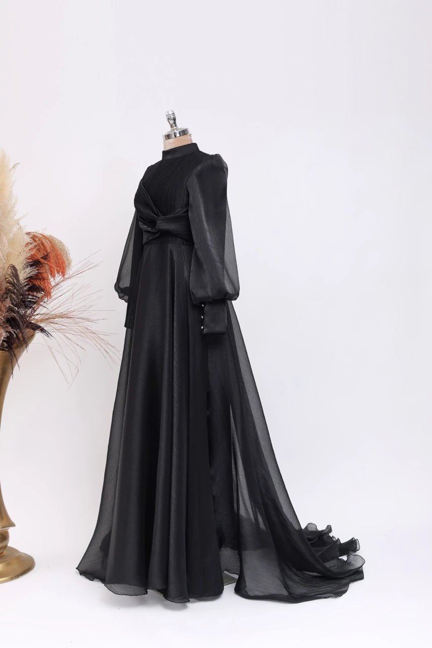 Naz Abiye - FioraofDress - tesettur - abiye - 38 - Siyahh - hijab - evening - dress