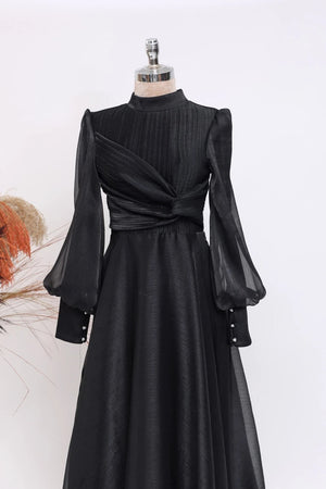 Naz Abiye - FioraofDress - tesettur - abiye - 38 - Siyahh - hijab - evening - dress