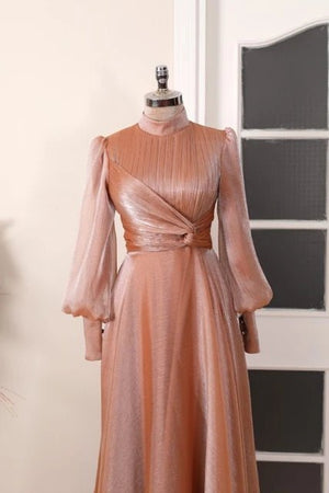 Naz Abiye - FioraofDress - tesettur - abiye - 38 - Bakır - hijab - evening - dress