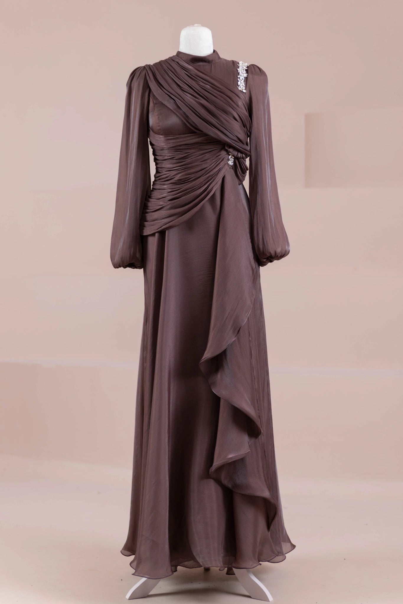 Nedya Tesettür Abiye - FioraofDress - tesettur - abiye - Mocha - 38 - hijab - evening - dress