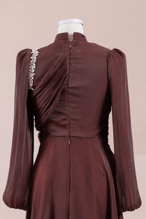 Nedya Tesettür Abiye - FioraofDress - tesettur - abiye - bery burgundy - 38 - hijab - evening - dress