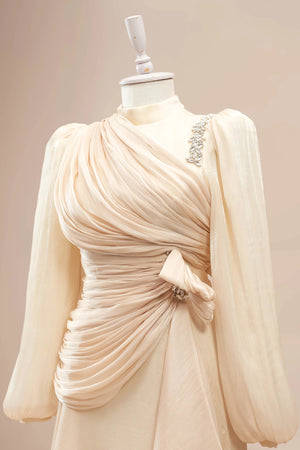 Nedya Tesettür Abiye - FioraofDress - tesettur - abiye - Ekru - 38 - hijab - evening - dress