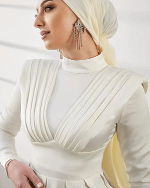 Nida Tesettür Abiye - FioraofDress - tesettur - abiye - 42 - Ekru - hijab - evening - dress