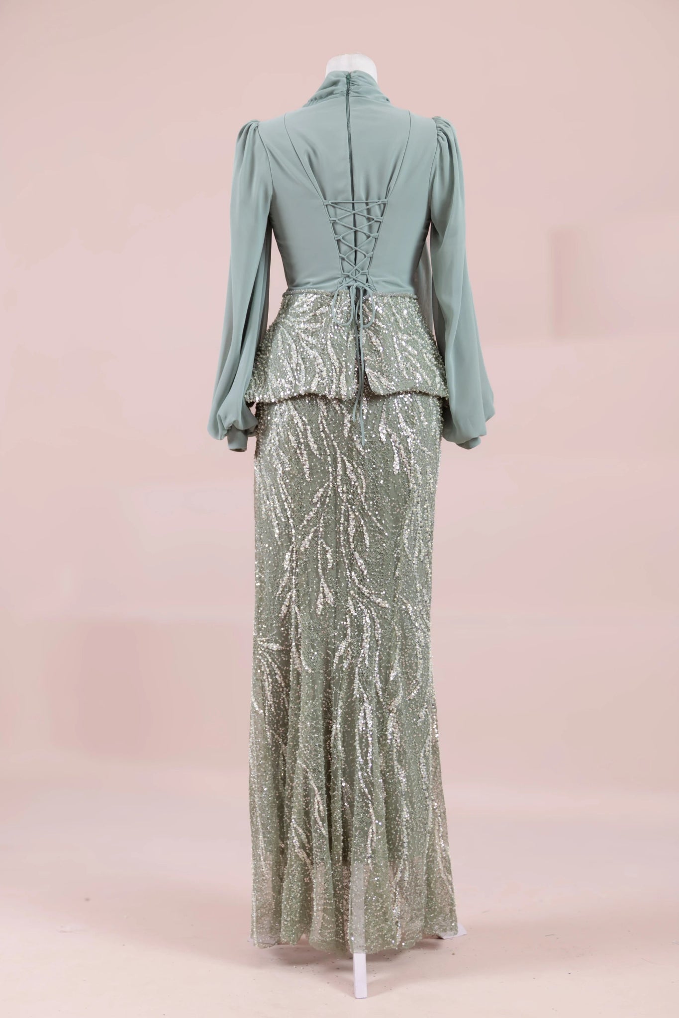 Nisa Tesettür Abiye - FioraofDress - tesettur - abiye - YAĞ YEŞİLİ - 38 - hijab - evening - dress