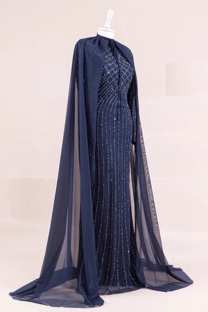 Niva Tesettür Abiye - FioraofDress - tesettur - abiye - LACİVERT - 38 - hijab - evening - dress