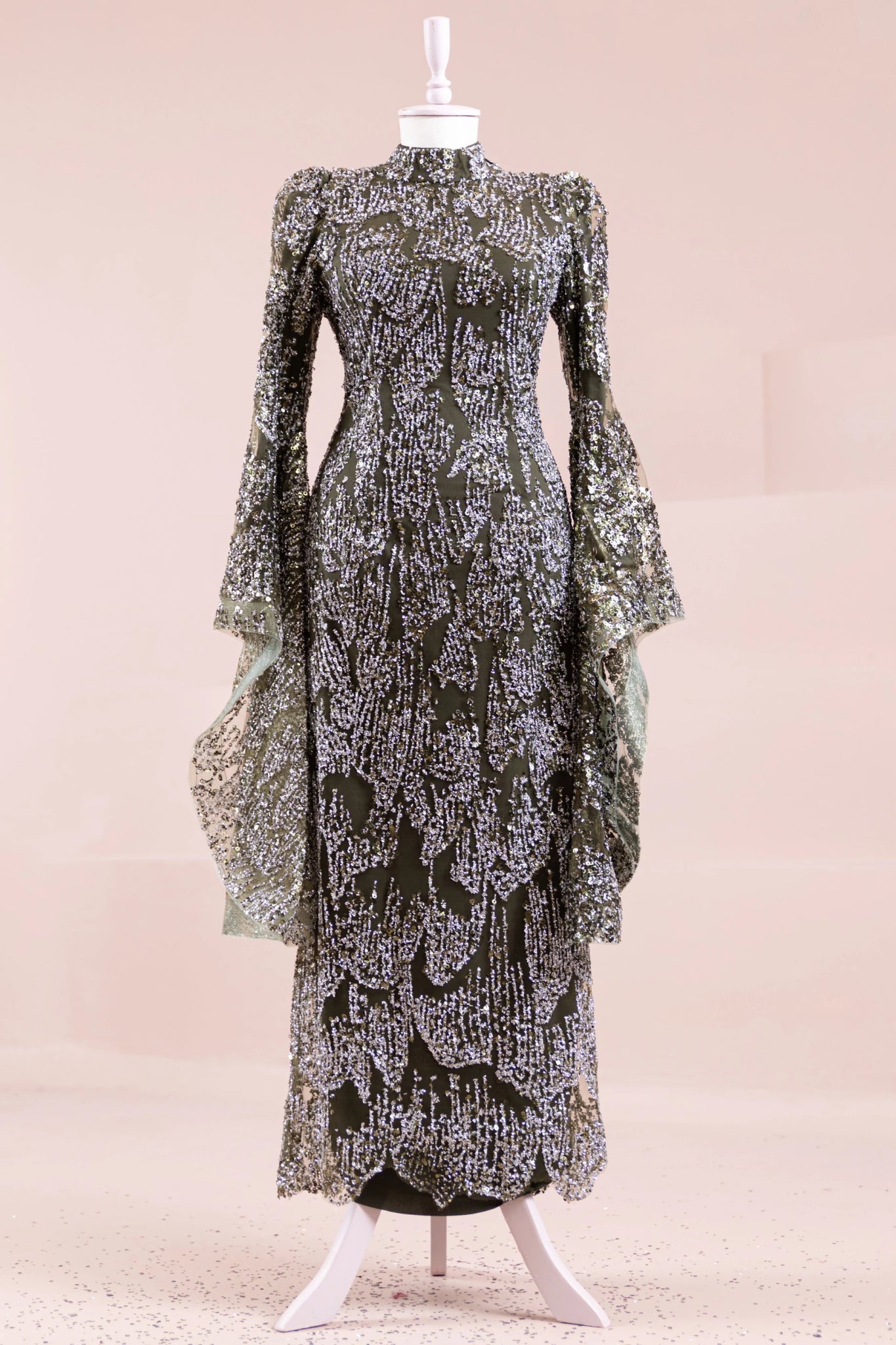 Nouria Tesettür Abiye - FioraofDress - tesettur - abiye - haki - 36 - hijab - evening - dress