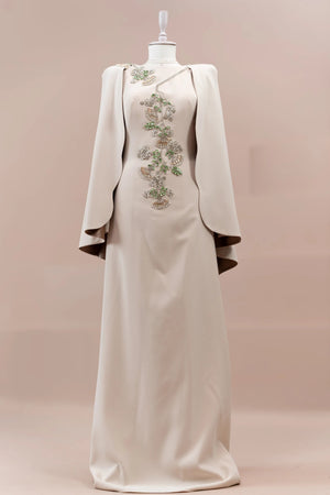 Nova Tesettür Abiye - FioraofDress - tesettur - abiye - BEJ - 38 - hijab - evening - dress