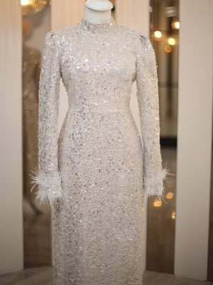 Paris Tesettür Abiye - FioraofDress - tesettur - abiye - 48 - BEJ - hijab - evening - dress