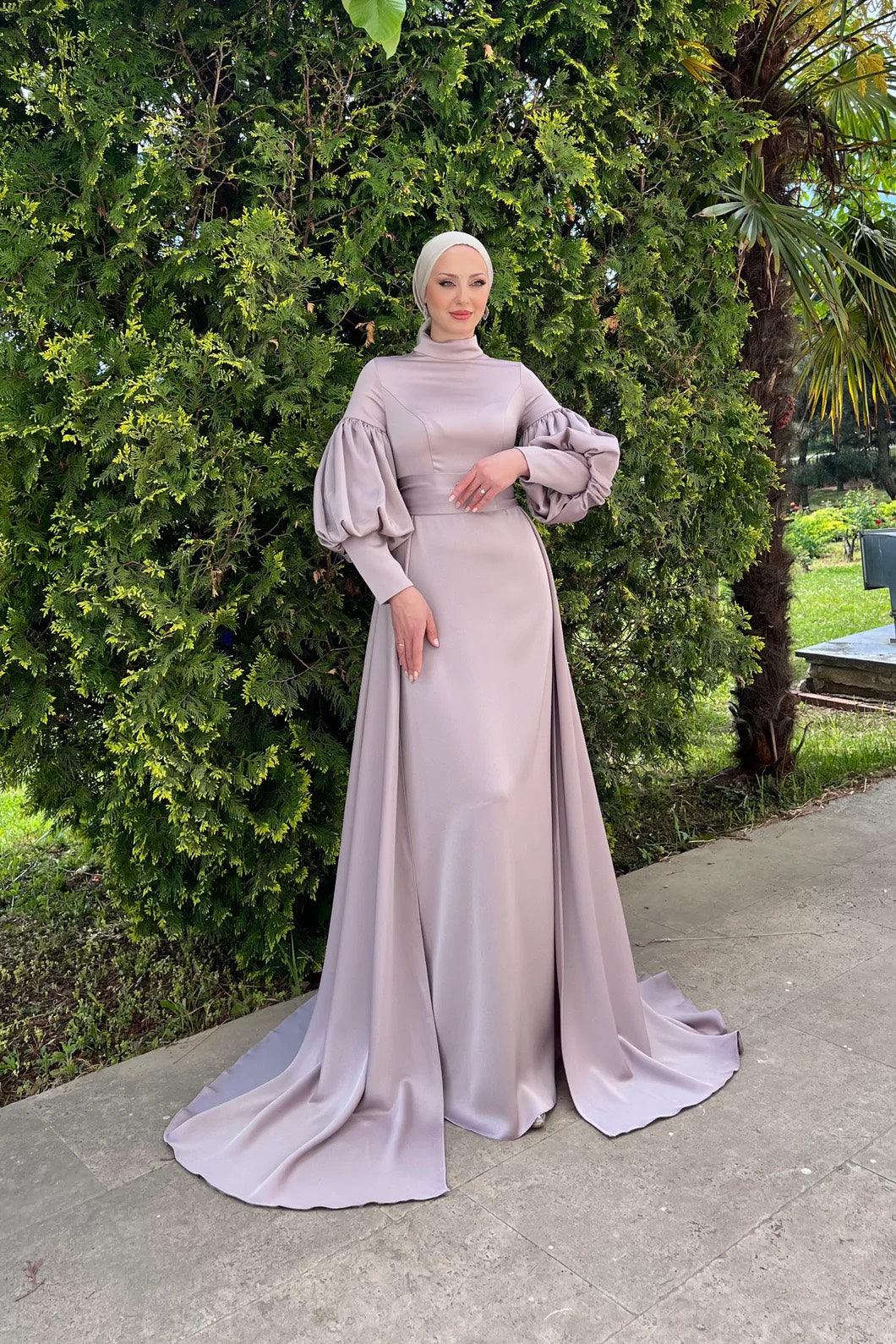 Parla Tesettür Abiye - FioraofDress - tesettur - abiye - 44 - Morr - hijab - evening - dress