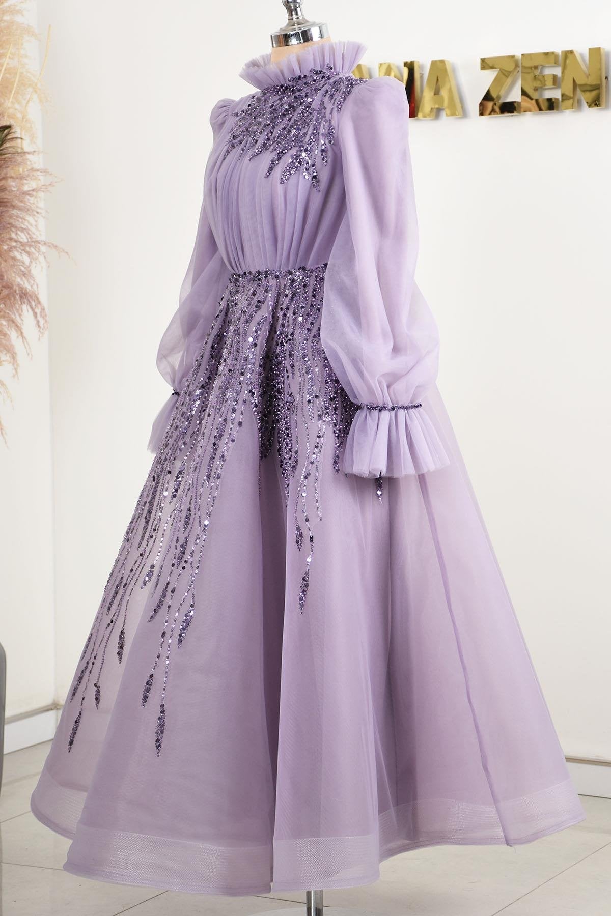 Patrica Tesettür Abiye - FioraofDress - tesettur - abiye - LİLAA - 38 - hijab - evening - dress