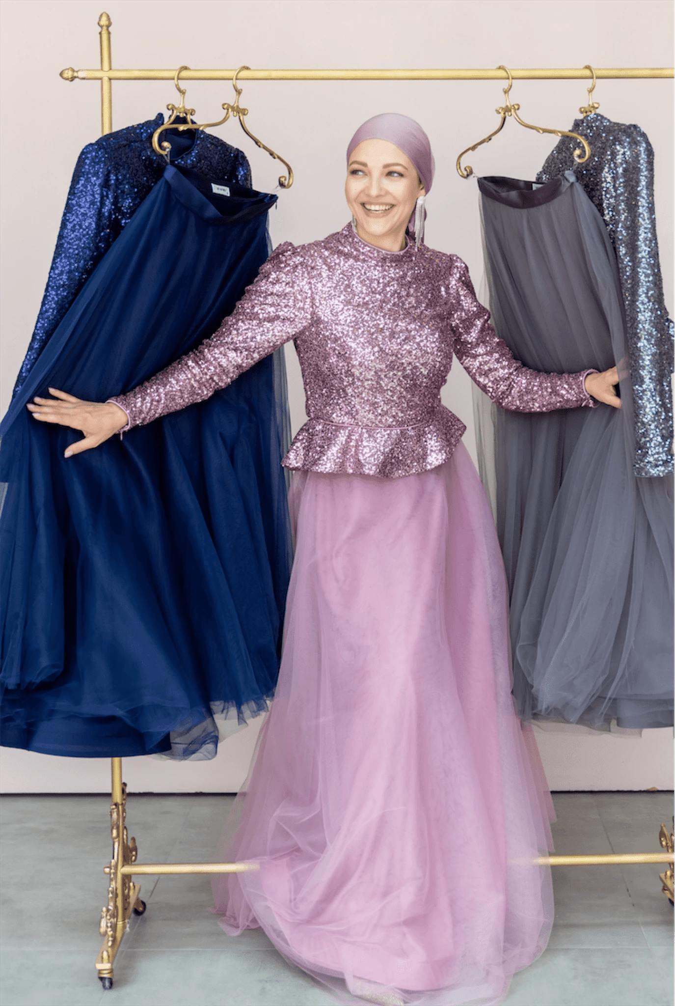 Payet Peplum Ceket Tütü Etek Takım Abiye - FioraofDress - tesettur - abiye - 44 - PEMBE - hijab - evening - dress