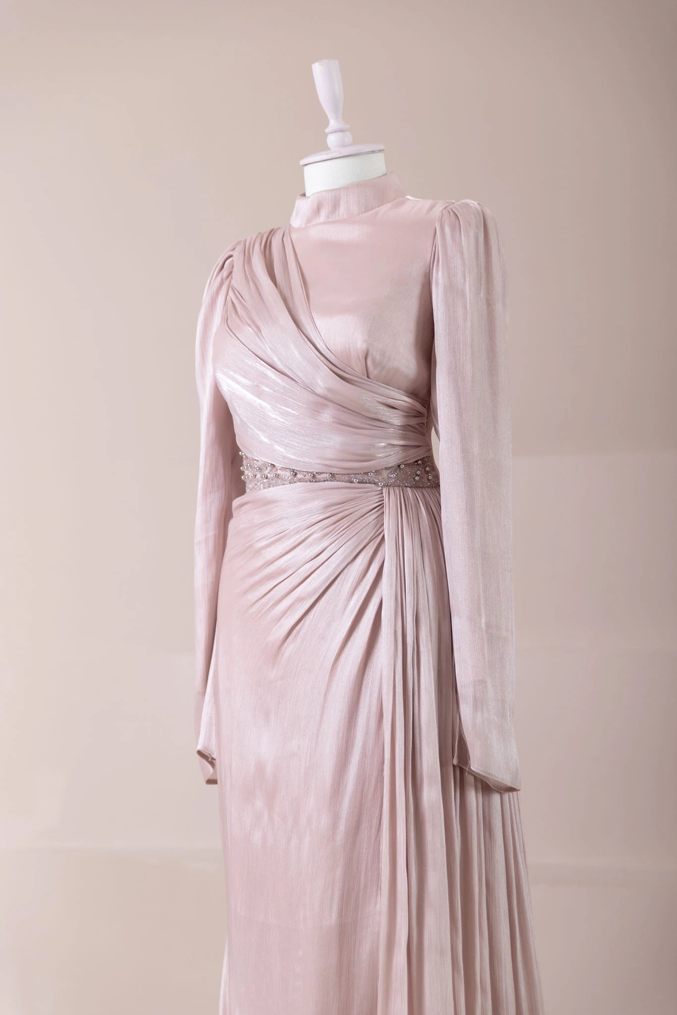 Perla Tesettür Abiye - FioraofDress - tesettur - abiye - Pudra - 38 - hijab - evening - dress