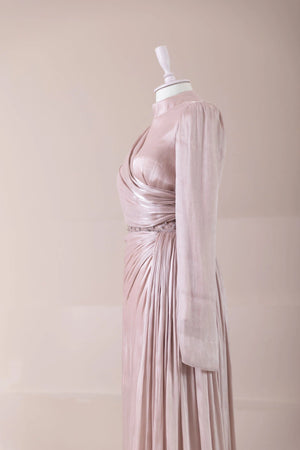 Perla Tesettür Abiye - FioraofDress - tesettur - abiye - Pudra - 38 - hijab - evening - dress
