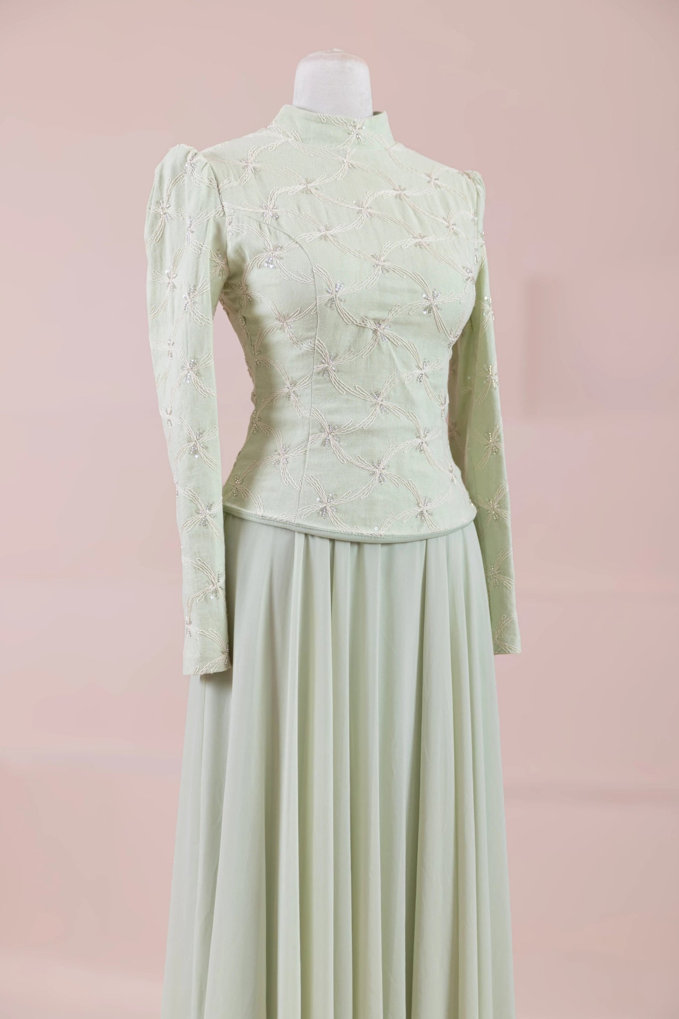 Ponte Tesettür Abiye - FioraofDress - tesettur - abiye - mint - 38 - hijab - evening - dress