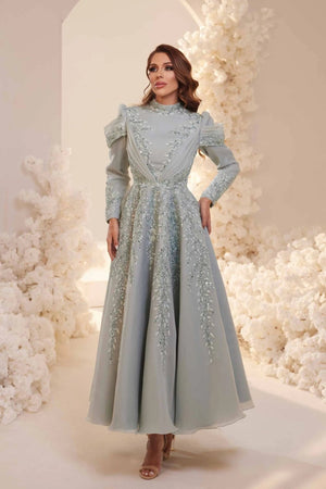 Queen Tesettür Abiye - FioraofDress - tesettur - abiye - zümrüt - 38 - hijab - evening - dress