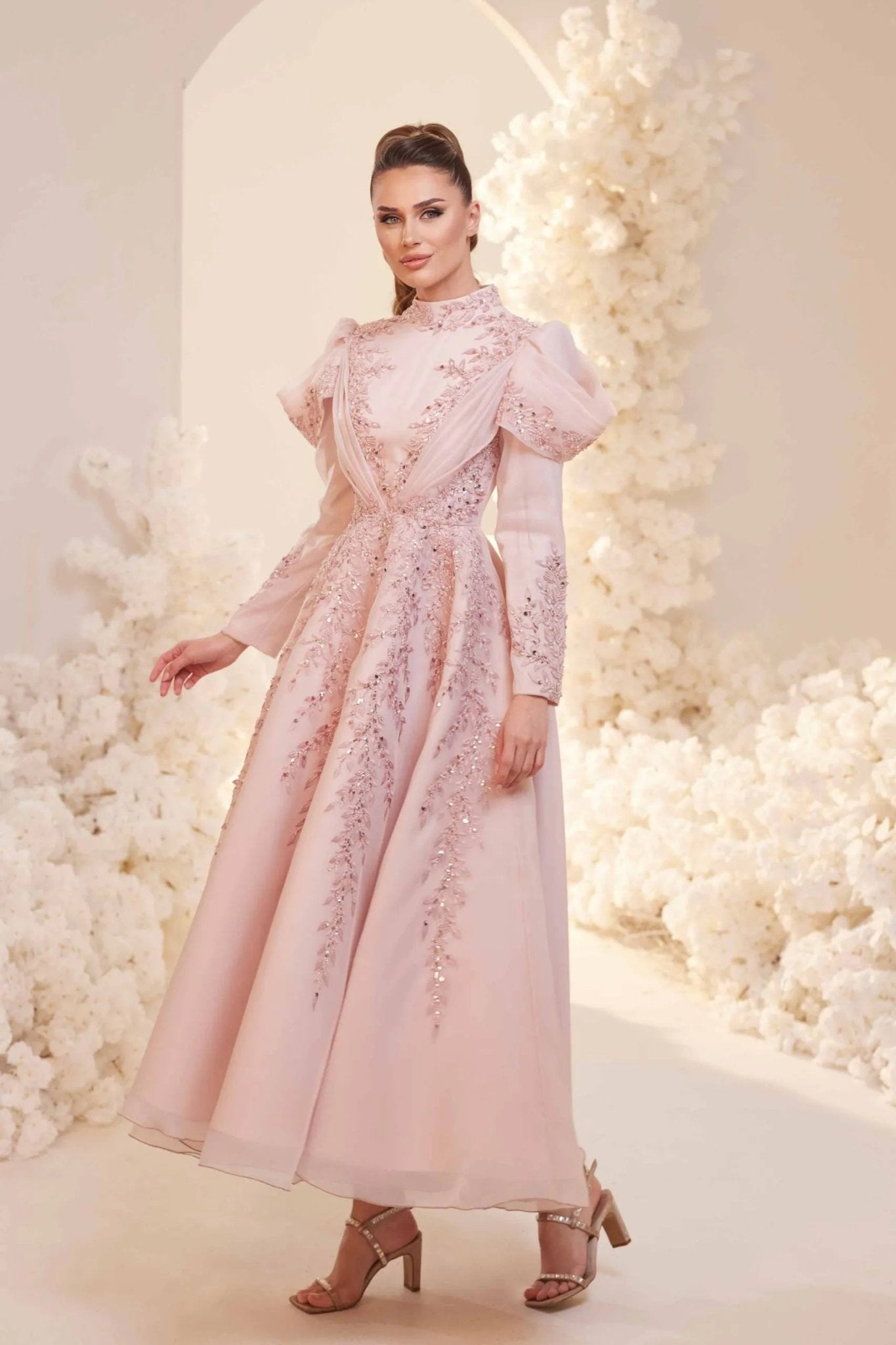 Queen Tesettür Abiye - FioraofDress - tesettur - abiye - Pudra - 38 - hijab - evening - dress