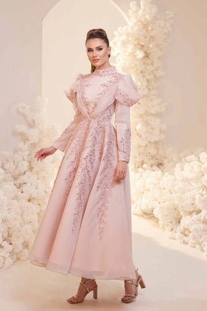 Queen Tesettür Abiye - FioraofDress - tesettur - abiye - Pudra - 38 - hijab - evening - dress