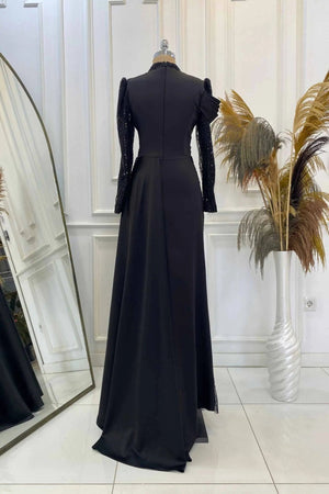 Raissa Tesettür Abiye - FioraofDress - tesettur - abiye - SİYAH - 38 - hijab - evening - dress