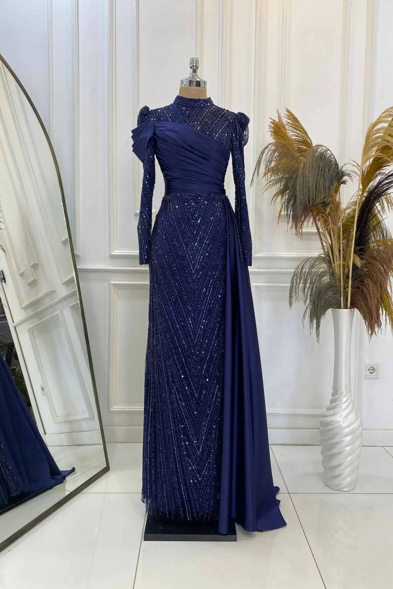 Raissa Tesettür Abiye - FioraofDress - tesettur - abiye - LACİVERT - 38 - hijab - evening - dress