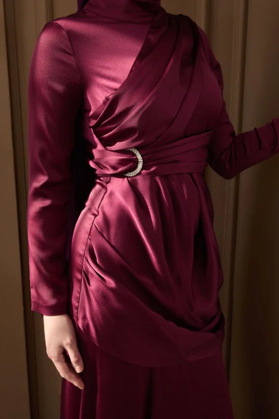 Rana Taşlı Tesettür Abiye - FioraofDress - tesettur - abiye - 36 - Mürdüm - hijab - evening - dress