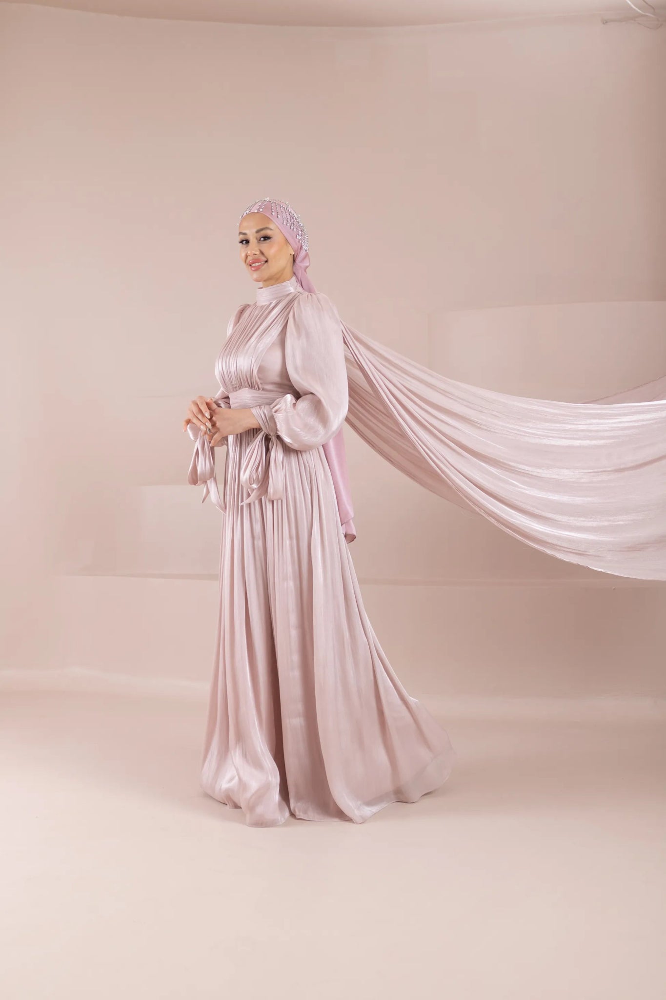 Renna Tesettür Abiye - FioraofDress - tesettur - abiye - Pudra - 36 - hijab - evening - dress
