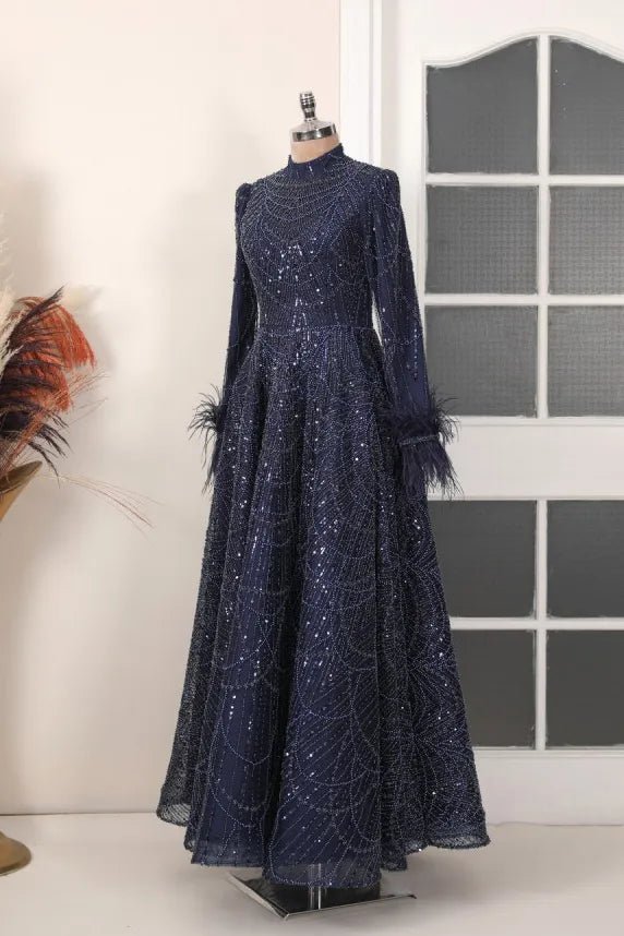 Rosalin Tesettür Abiye - FioraofDress - tesettur - abiye - lacivert - 36 - hijab - evening - dress